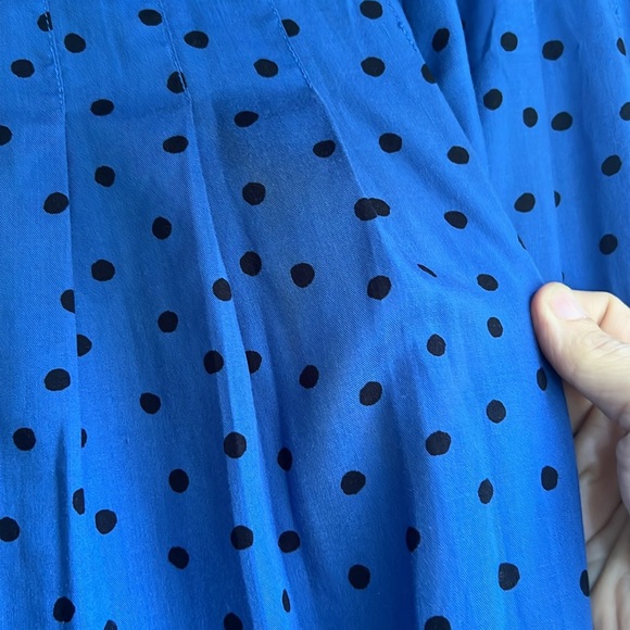 Vintage Blue and Black Polka Dot Esprit Midi Skirt (Size 0/00) - Picture 10 of 11